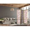 Artgeist Japoniška kambario pertvara - Pastel birds - a delicate pattern of baltas and pilkas herons on a light pink background