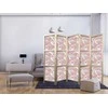 Artgeist Japoniška kambario pertvara - Pastel birds - a delicate pattern of baltas and pilkas herons on a light pink background