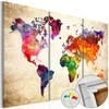 Artgeist Kamštinis paveikslas - Corkboard Map in Watercolor