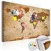 Artgeist Kamštinis paveikslas - World Map: Brown Elegance