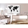 Artgeist Kamštinis paveikslas - World Map: Juodas &amp; Baltas Elegance