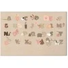 Artgeist Paveikslas - Alphabet at the Zoo - Joyful Animals and Their Names on a rusvai gelsvas Background