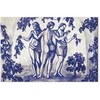Artgeist Paveikslas - Ancient vineyard - three women in a portal painted with mėlynas ink