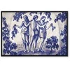 Artgeist Paveikslas - Ancient vineyard - three women in a portal painted with mėlynas ink