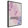 Artgeist Paveikslas - Beauty in the Eyes - Inspirational Quote with Rožinė Bust and Flowers
