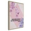 Artgeist Paveikslas - Beauty in the Eyes - Inspirational Quote with Rožinė Bust and Flowers