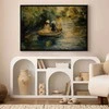 Artgeist Paveikslas - Boat crossing - painting of two women sailing a boat on a river