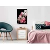 Artgeist Paveikslas - Peony Charm (1-part) - Colorful Bouquet on Juodas Background