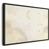 Artgeist Paveikslas - Bright Night - Moon Accompanied by Many Stars on a Light Background