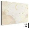 Artgeist Paveikslas - Bright Night - Moon Accompanied by Many Stars on a Light Background