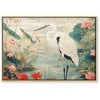 Artgeist Paveikslas - By an Asian pond - an illustration in the style of a Japanese engraving, depicting a heron