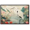 Artgeist Paveikslas - By an Asian pond - an illustration in the style of a Japanese engraving, depicting a heron