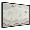 Artgeist Paveikslas - Cloudy Night Sky - Moons in Brown and rusvai gelsvas Hues Among Clouds and Numerous Little Stars on a Light Background
