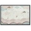 Artgeist Paveikslas - Cloudy Night Sky - Moons in Brown and rusvai gelsvas Hues Among Clouds and Numerous Little Stars on a Light Background