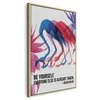 Artgeist Paveikslas - Colorful Flamingos - Inspirational Quote with Colorful Bird Silhouettes