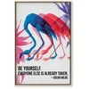 Artgeist Paveikslas - Colorful Flamingos - Inspirational Quote with Colorful Bird Silhouettes