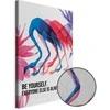 Artgeist Paveikslas - Colorful Flamingos - Inspirational Quote with Colorful Bird Silhouettes