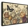 Artgeist Paveikslas - Colourful tulips on a cream background