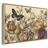Artgeist Paveikslas - Colourful tulips on a cream background