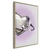 Artgeist Paveikslas - Cosmic Heart - Sidabrinis Heart with a Ring on a Violetinė Background