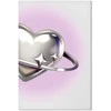 Artgeist Paveikslas - Cosmic Heart - Sidabrinis Heart with a Ring on a Violetinė Background