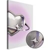 Artgeist Paveikslas - Cosmic Heart - Sidabrinis Heart with a Ring on a Violetinė Background