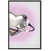 Artgeist Paveikslas - Cosmic Heart - Sidabrinis Heart with a Ring on a Violetinė Background