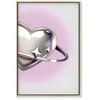 Artgeist Paveikslas - Cosmic Heart - Sidabrinis Heart with a Ring on a Violetinė Background