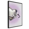 Artgeist Paveikslas - Cosmic Heart - Sidabrinis Heart with a Ring on a Violetinė Background