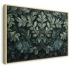 Artgeist Paveikslas - Dark Žalias Victorian Leaves: Botanical Carved Composition