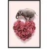 Artgeist Paveikslas - Elephant Lover (1-part) - Elephant Amid Rožinė Flowers