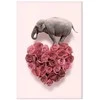 Artgeist Paveikslas - Elephant Lover (1-part) - Elephant Amid Rožinė Flowers