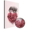 Artgeist Paveikslas - Elephant Lover (1-part) - Elephant Amid Rožinė Flowers