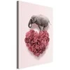 Artgeist Paveikslas - Elephant Lover (1-part) - Elephant Amid Rožinė Flowers