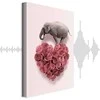 Artgeist Paveikslas - Elephant Lover (1-part) - Elephant Amid Rožinė Flowers