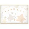 Artgeist Paveikslas - Fairy-Tale Galaxy - Phases of the Moon in Geltona Tones Among Stars in rusvai gelsvas and Ash Colors with Stardust