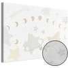 Artgeist Paveikslas - Fairy-Tale Galaxy - Phases of the Moon in Geltona Tones Among Stars in rusvai gelsvas and Ash Colors with Stardust