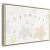 Artgeist Paveikslas - Fairy-Tale Galaxy - Phases of the Moon in Geltona Tones Among Stars in rusvai gelsvas and Ash Colors with Stardust