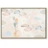 Artgeist Paveikslas - Fairy-Tale Moon - Pastel Moon with Balloons Among Colorful Clouds and Stars in Subdued Colors on a Light Background