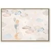 Artgeist Paveikslas - Fairy-Tale Moon - Pastel Moon with Balloons Among Colorful Clouds and Stars in Subdued Colors on a Light Background
