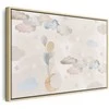 Artgeist Paveikslas - Fairy-Tale Moon - Pastel Moon with Balloons Among Colorful Clouds and Stars in Subdued Colors on a Light Background
