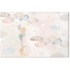Artgeist Paveikslas - Fairy-Tale Moon - Pastel Moon with Balloons Among Colorful Clouds and Stars in Subdued Colors on a Light Background