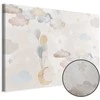 Artgeist Paveikslas - Fairy-Tale Moon - Pastel Moon with Balloons Among Colorful Clouds and Stars in Subdued Colors on a Light Background