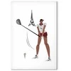 Artgeist Paveikslas - Female Golfer With the Eiffel Tower in the Background - Illustration