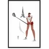 Artgeist Paveikslas - Female Golfer With the Eiffel Tower in the Background - Illustration