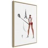 Artgeist Paveikslas - Female Golfer With the Eiffel Tower in the Background - Illustration