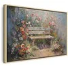 Artgeist Paveikslas - Flowery bench - impressionist painting full of flowers