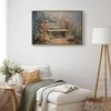 Artgeist Paveikslas - Flowery bench - impressionist painting full of flowers