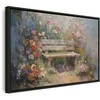 Artgeist Paveikslas - Flowery bench - impressionist painting full of flowers
