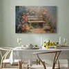Artgeist Paveikslas - Flowery bench - impressionist painting full of flowers